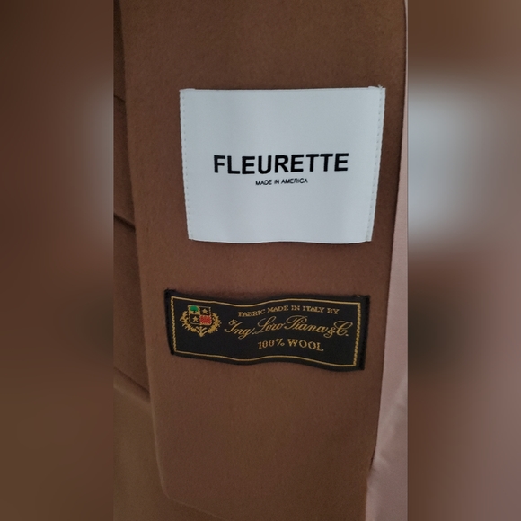 Fleurette NWT Fleurette Stand Collar Wool Coat Camel *flaw. Size 8 - Picture 5 of 5